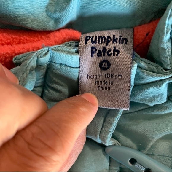 Pumpkin Patch girls size 4 turquoise puffer vest lined with pink fleece - Picture 3 of 5
